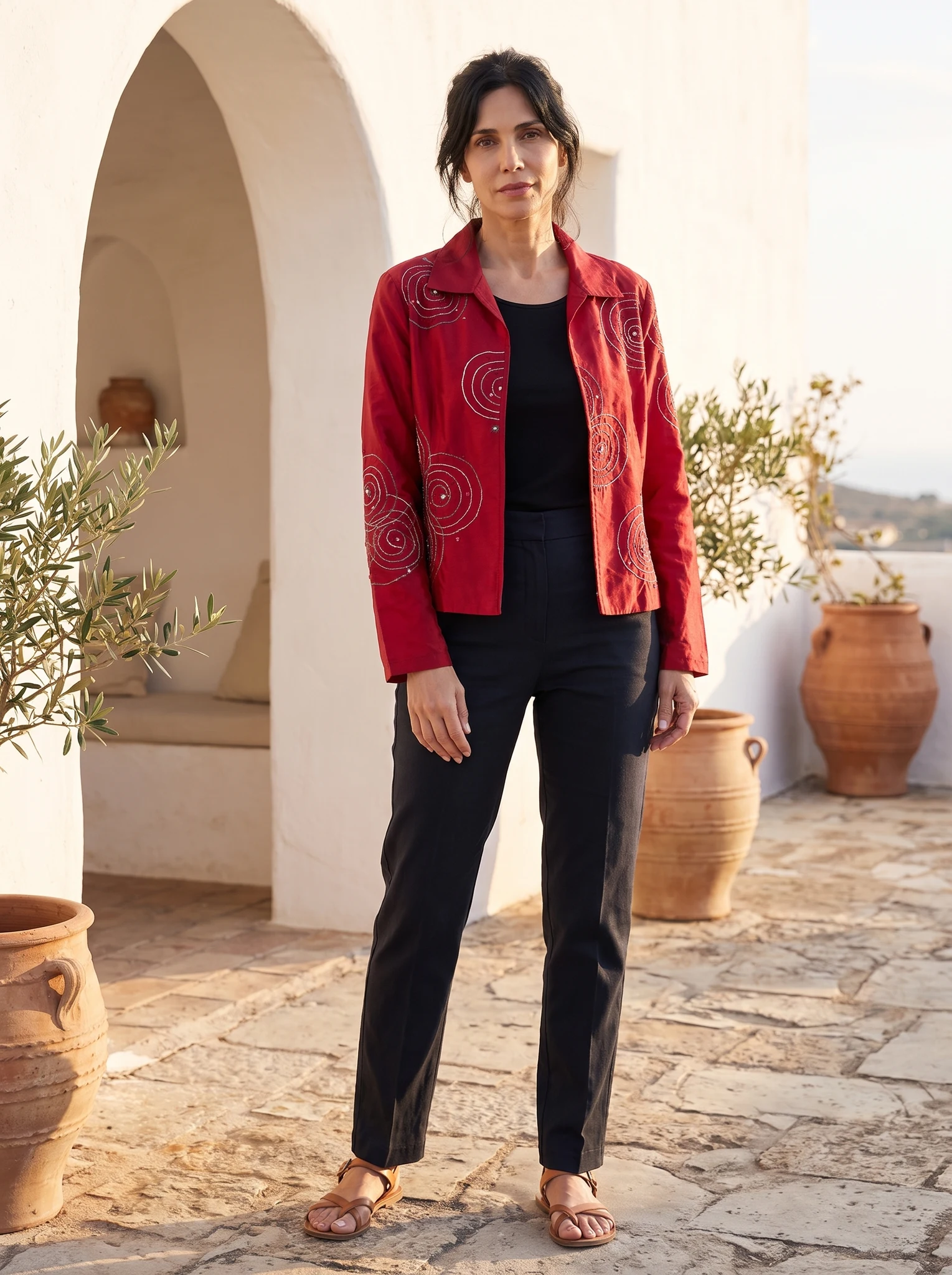 Chaqueta Segovia presentado en modelo (visualización digital)